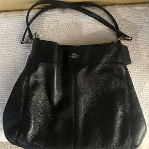 Coach Lexy XL bag/purse black pebble leather purse